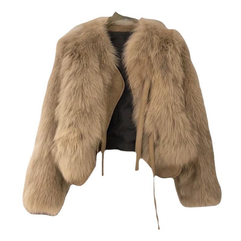 Imitation Fox Fur Imitation Fur Jacket Women's Thick Autumn and Winter Fur Imitation Fur Integrated Light Short