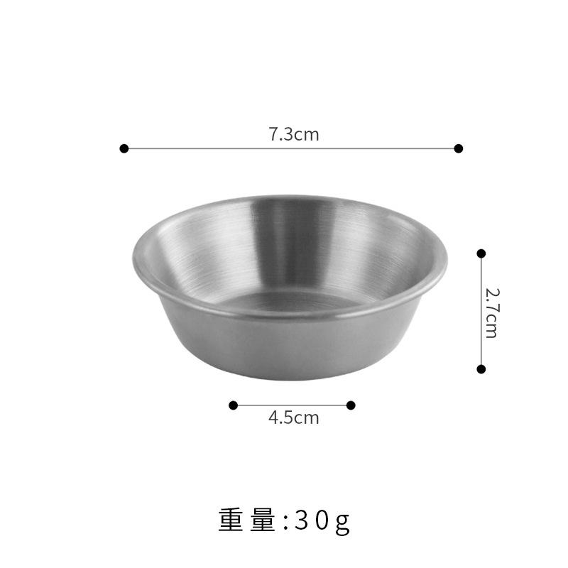 304 Stainless Steel Sauce Dish Bowl Round Tomato Sauce Dispenser Mini Plate oil Container BBQ Tableware Table Service