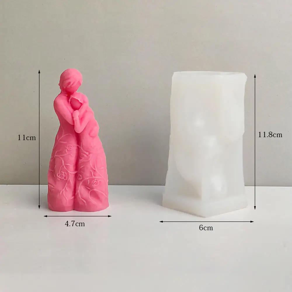 3D Large Blessed Virgin Mary With Baby Jesus Sculpture Candle Mold Madonna and Child Statue Silicone Mold Catholic Art Supplies