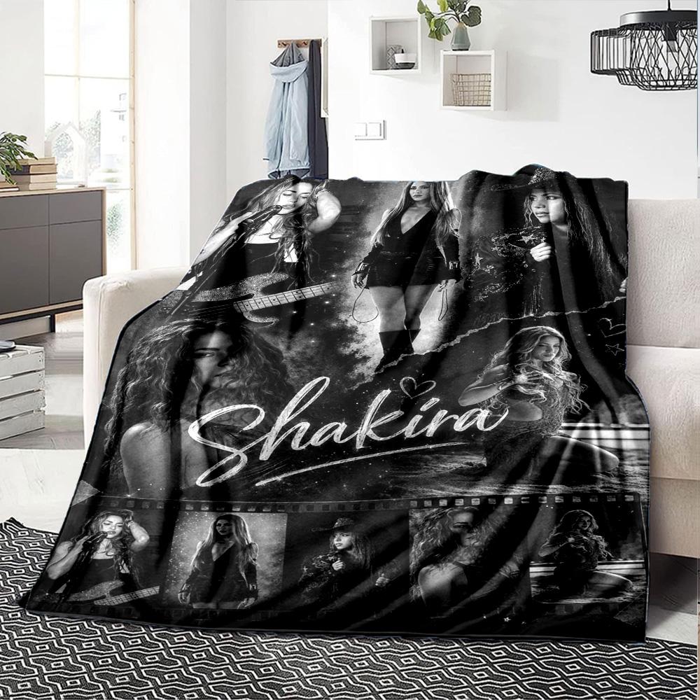 Shakira Poster Print Flannel Blanket High Quality Warm Comfortable Cover for All Seasons Perfect for Gifts Home Decor