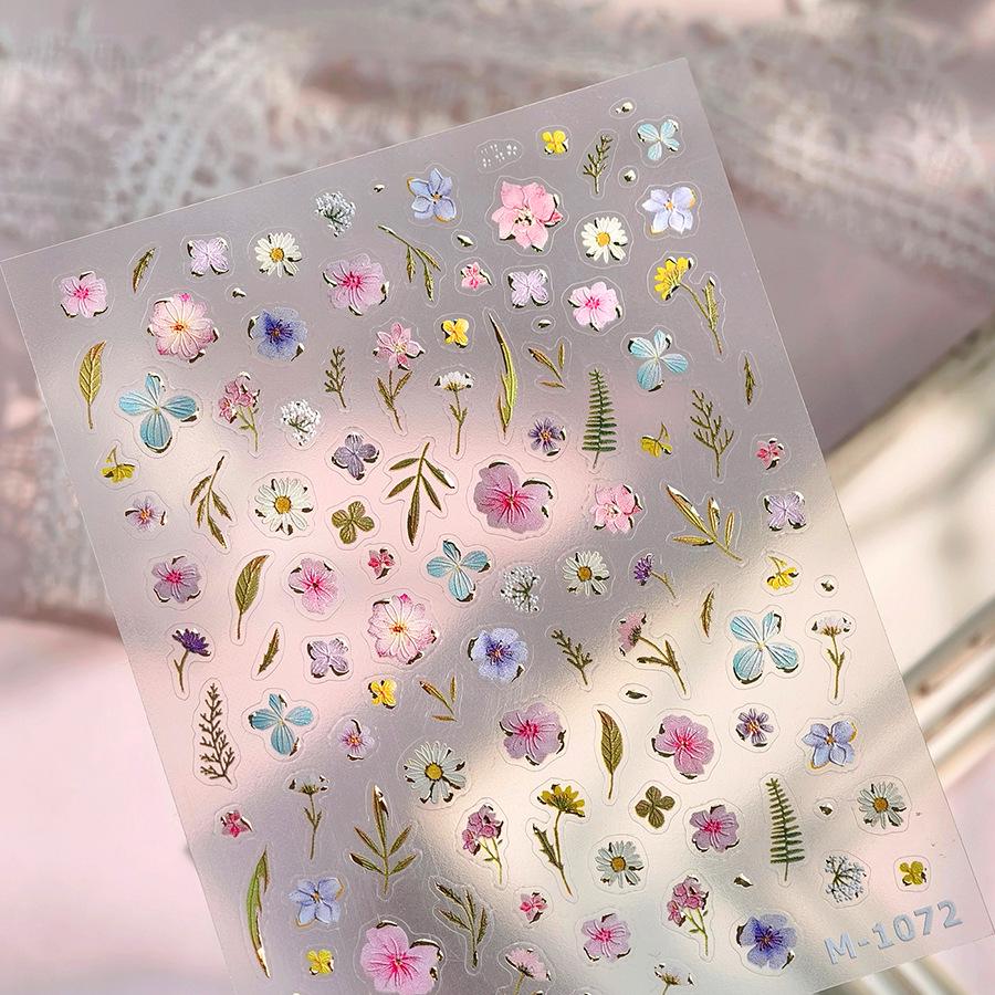 

Тисневанная 3D наклейка для нейл-арта с горячим тиснением для детей - Пятилепестковый цветочный дизайн (М-1072)