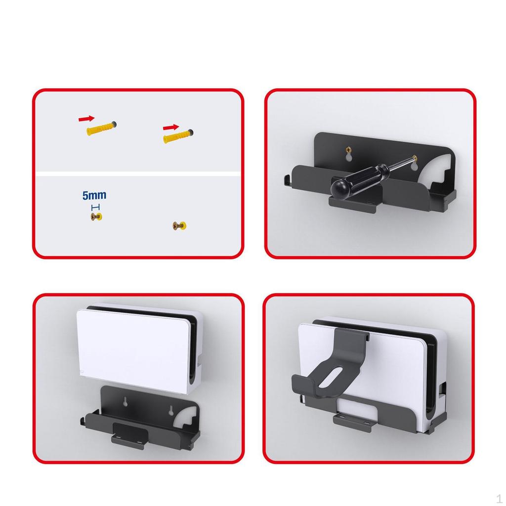 Gaming Console Wall Mount Holder Bracket Easy Installation Stable Organizer Practical Iron