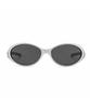Meleusibaendeu Unisex Fashion Metal Oval Sunglasses 17040 Matte Silver