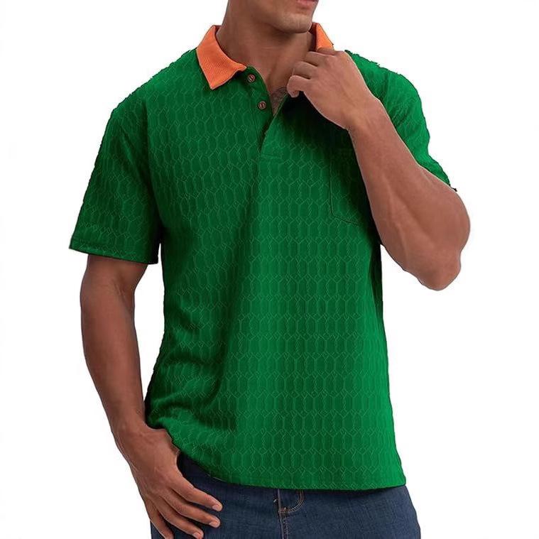 

Men s Summer Polo Shirt, Pocket Short Sleeve Athletic Golf Shirt, Casual Sportswear Top XXXL темно-зелений колір