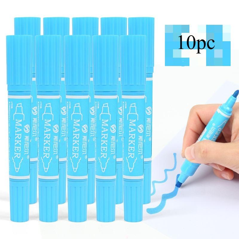 10pcs/set Twin Tip Colored Permanent Art Markers Pens Fine Point Waterproof Oily Black Ink Sketchbook Painting School Supplies