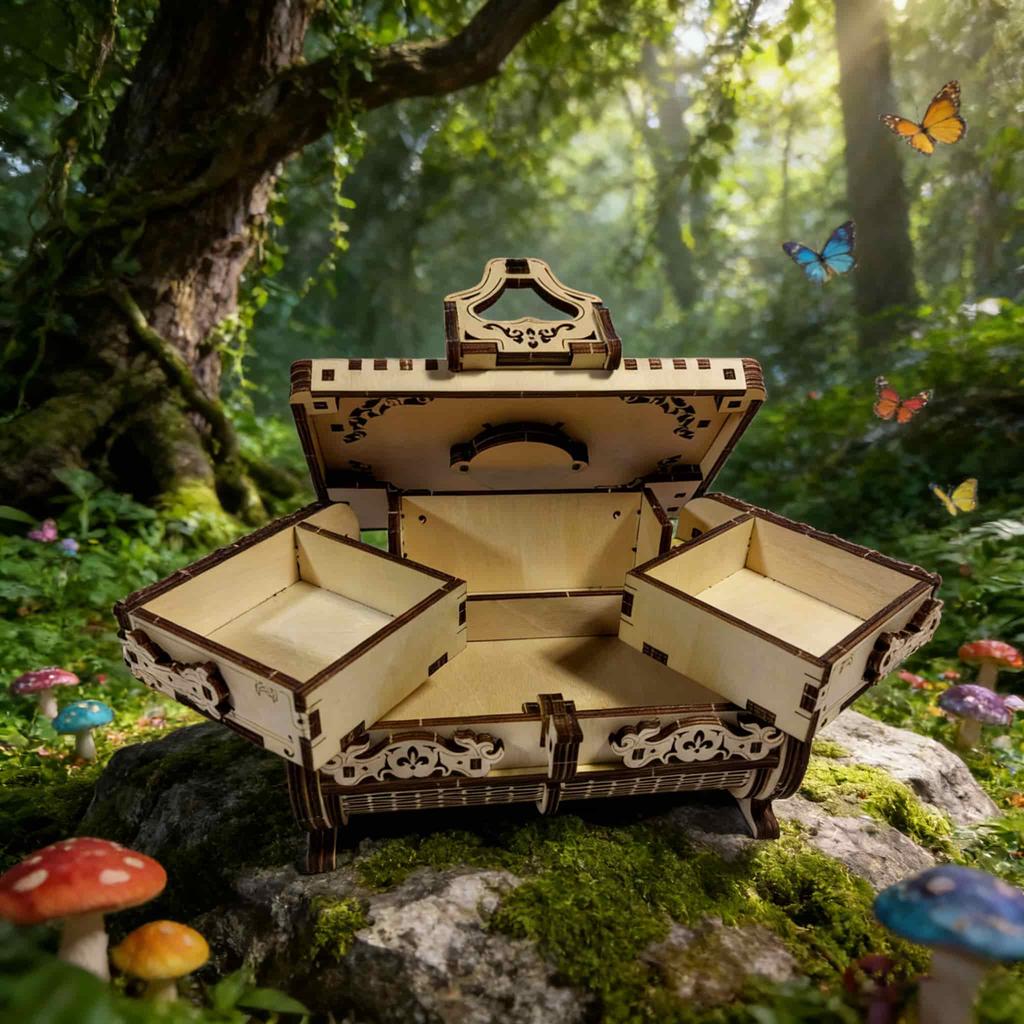 3D Wooden Music Box Puzzle Miniature : The Perfect Holiday Present Ideal for Halloween Christmas Plus Birthdays