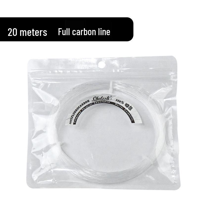 20m Large Carbon Fiber Fishing Line: Durable, Wear-Resistant for Sea Rafting and Competitive Lure Fishing, Main/Sub-Line. 8.0#