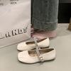 French Ballet Style Flat-soled Single Shoes Women's 2025 Summer and Autumn New Models with Skirts, Evening Shoes, Rhinestone Mary Jane Small Leat