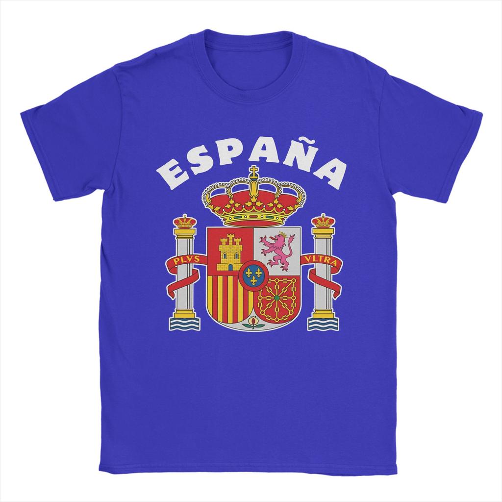 Men National Emblem Seal Symbol Coat of Arms of Spain T Shirt Pure Cotton Tops Short Sleeve Round Collar Tees Big Size TShirt
