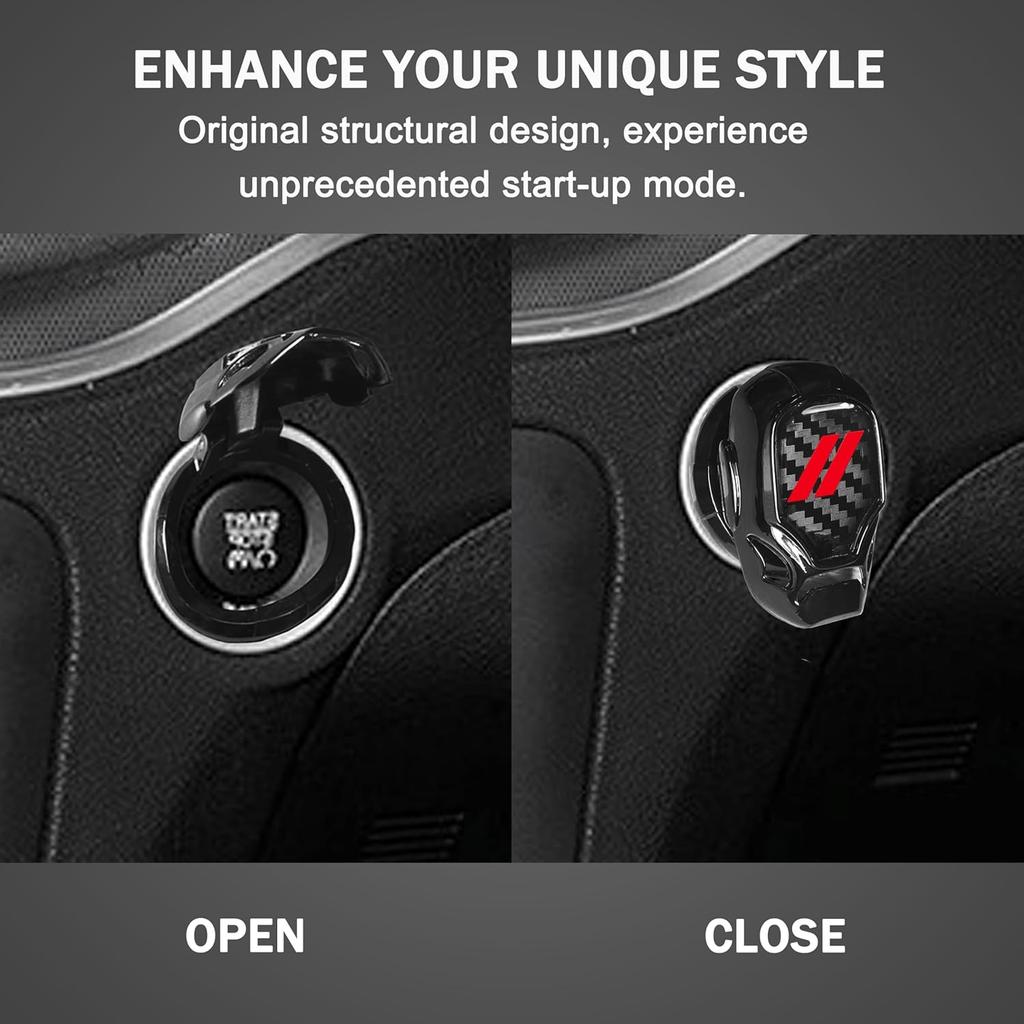 YOSRTER Push Start Button Cover Fit for Dodge Challenger Charger Durango Journey Aluminum Alloy Engine Start Stop Button Cover Protector for Dodge