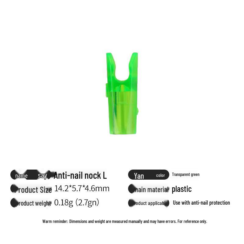 Multicolor Anti-Nail Plastic Arrow Nock with Inner Insert and Outer Wrap, Various Specifications Available.