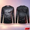 Gothic Bat Pattern Long Sleeve T Shirt Men Halloween 3D Print Gradient Horror Sky Flying Bat Tee Casual Quick Dry New Top Unisex