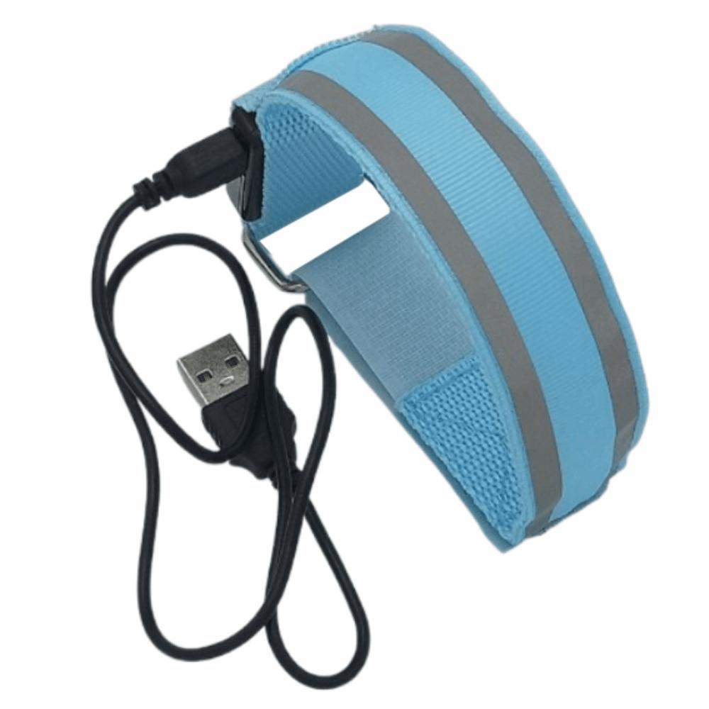 Safety Luminous Arm Band Waterproof Night Reflective Armband LED Light Armband  Cycling Activities синий