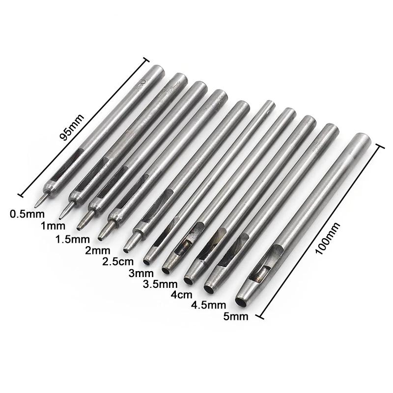 10pc/set DIY Round Hole Cutting Tool, Leather Grooving Tool, Manual Punching Tools, Leather Belt & Shoulder Strap Circle Puncher