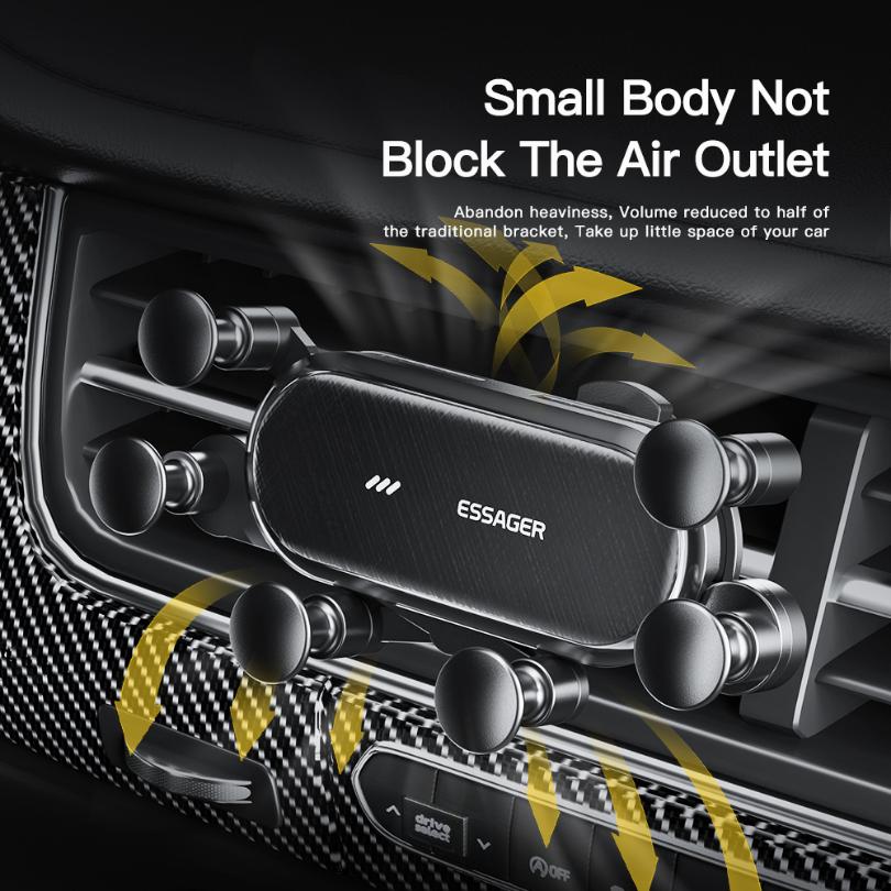 Essager Sechs Punkte Schwerkraft Auto Telefon Halter Air Vent Clip GPS Halterung Ständer für IPhone 14 Samsung Xiaomi Smartphone Halter Unterstützung