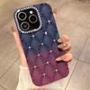 Luxury Glitter Rhinestone 6D Flowers Case for IPhone 17air 13 14 15 16 Pro Max Gradient Color Soft Silicone Shockproof Cover