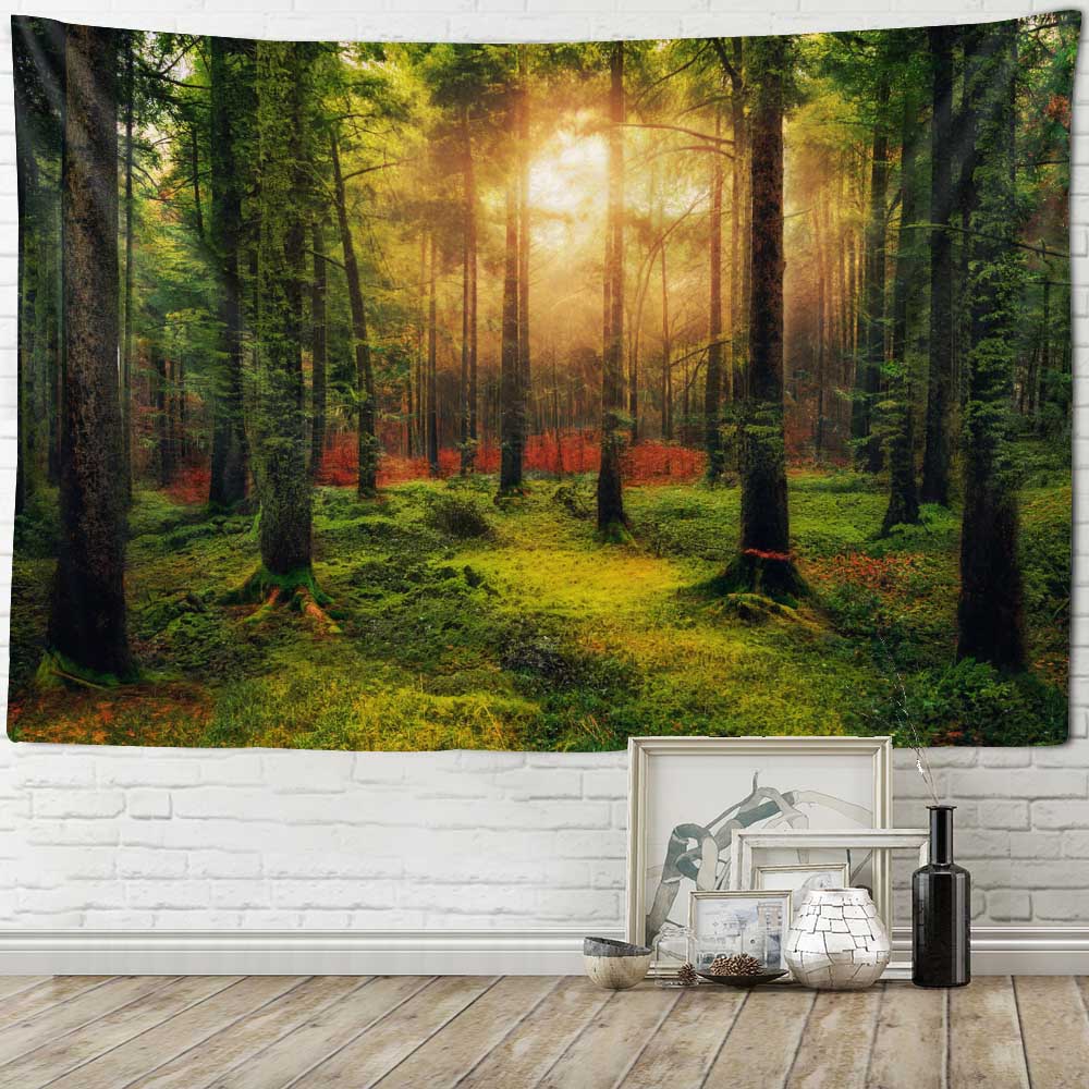 Snow Forest Print Tapestry Tropical Jungle Wall Hanging Boho Psychedelic Mandala Home Wall Decor Room Decor Yoga Mat Sofa Sheet