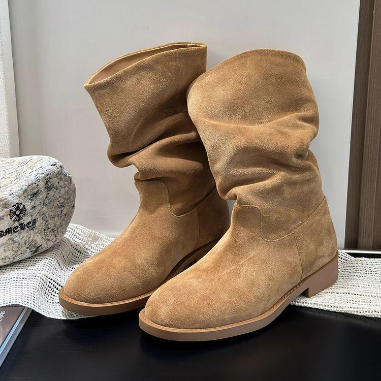 Dámské retro matné boty do půli lýtek zvyšující výšku - 2025 prodyšná ležérní móda