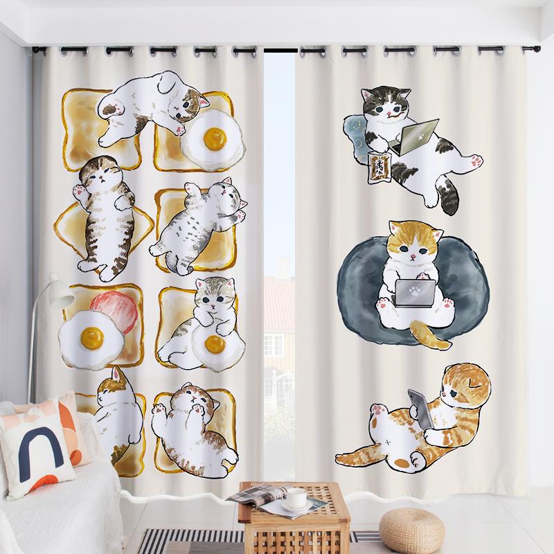 

2 Panels/Set Funny Cartoon Animal Zoon Dinosaur Window Treatment Jacquard Curtains For Living Room Bedroom Kitchen Home Decor W50 X H130(CM)X2&Grommet Top