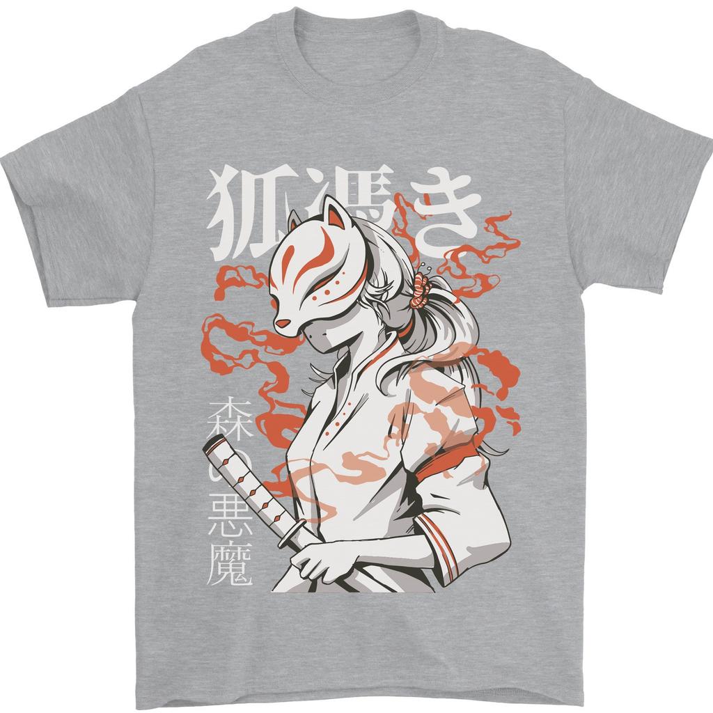 Japanese Kitsune Paranormal Fox Men Cotton