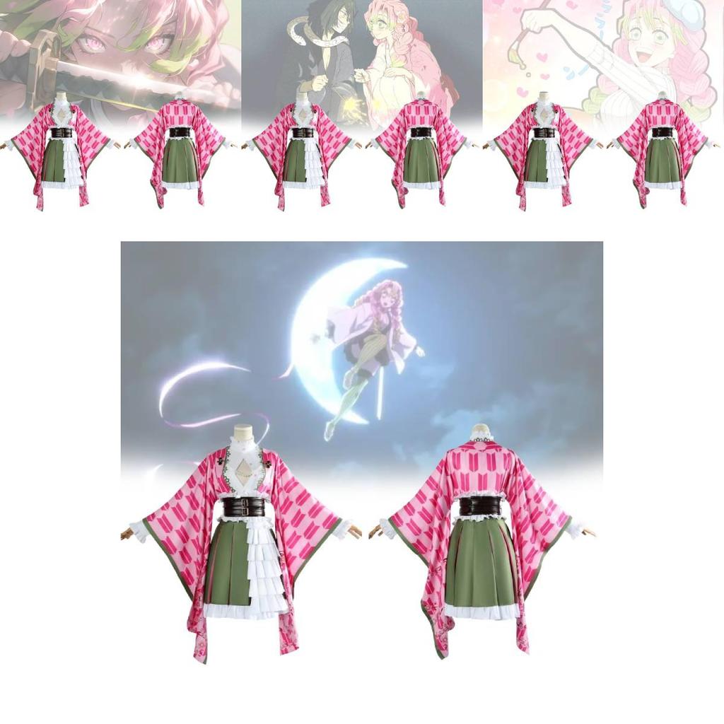 Trendy Soft Pink Kanroji Mitsuri Cosplay Outfit From Demon Slayer For All Sizes