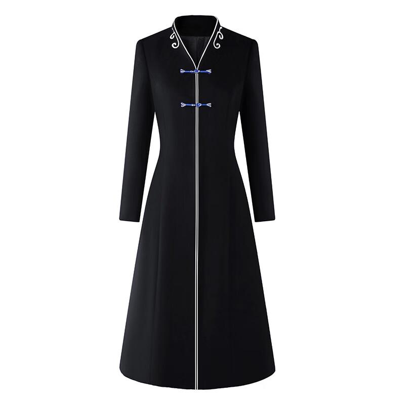 

Новое пальто профессионального кроя из смесовой шерсти в китайском стиле L