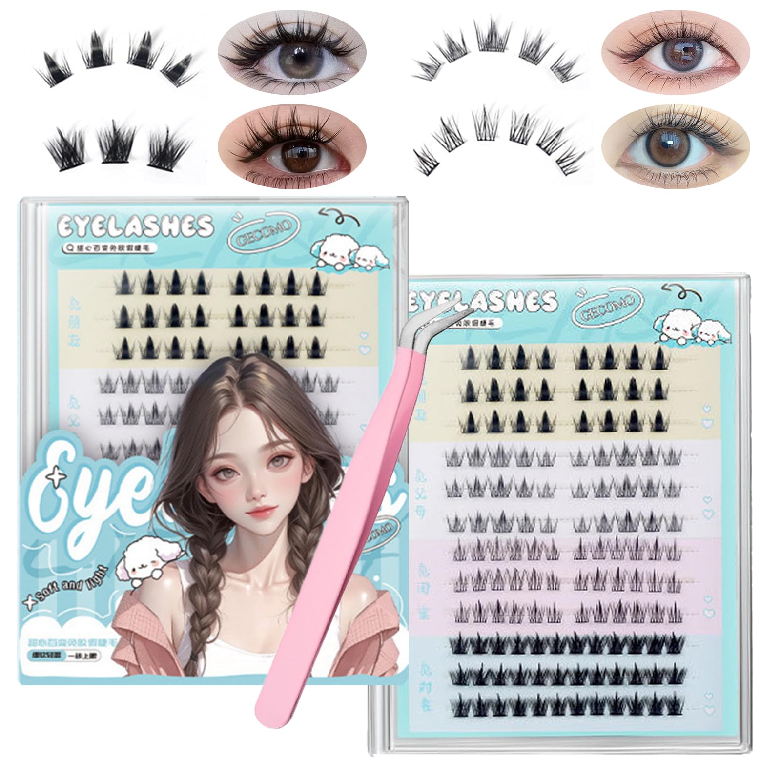 TokTech False Eyelashes - No Glue Needed - Natural Look - Partial False Eyelashes - 1-Second Eyelash Extension - Glue-Free False Eyelashes - No