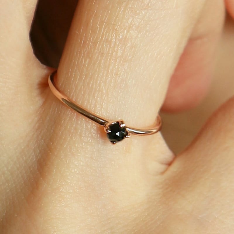 UNI.J Spinel Simple Rose Gold Ring Ir262
