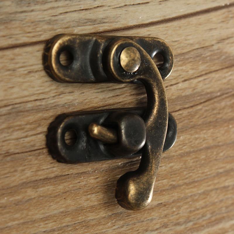 

KAK Antique Metal Lock Mini Decorative Hasps Hook for Gift Wooden Jewelry Box Padlock with Screws ZAKKA Box Hardware Home Decor бронзовий