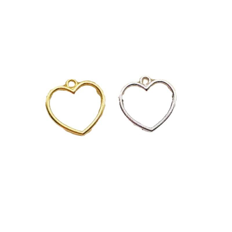 Hollow Heart Pendant DIY Keychain & Earring Charm Accessory Necklace