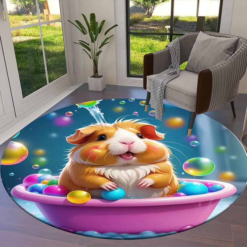 1pc Office Carpet Chair Mats Cute Guinea Pig Bath Time Perfect for Decorating Office Chairss, Or Bedrooms.YDT445