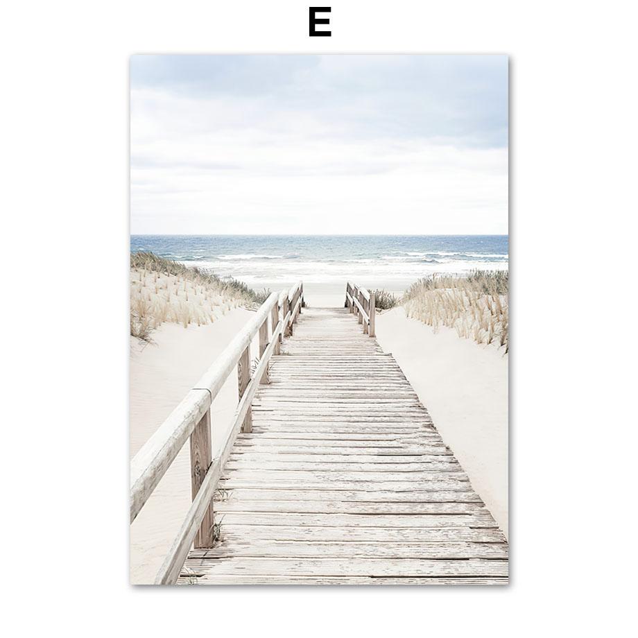 Summer Sea Ocean Beach Landscape Nature Wall Art Canvas - Modern Simple Nordic Style Bedroom Poster Print