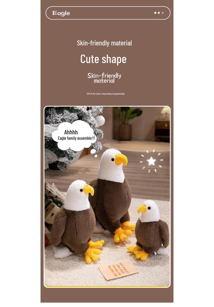 Peluche Aigle - Adorable Poupée Oiseau de Paix pour Cadeau d'Anniversaire ou Ornement de Décoration Intérieure