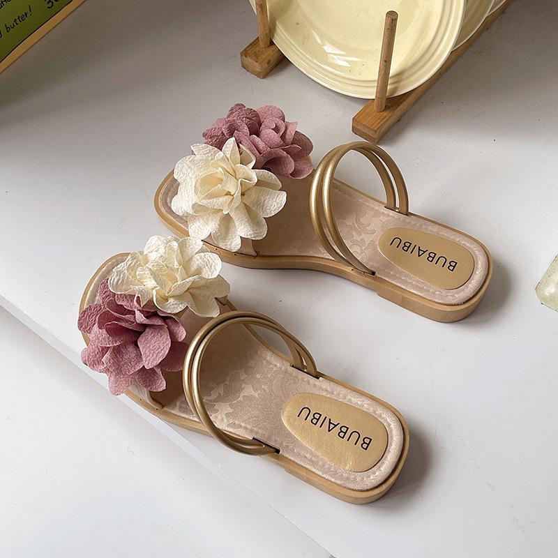 

Женские модные сандалии с одним ремешком, сандалии, прочные, с плоской подошвой, для дома и улицы, многоцелевая одежда, легкие, дышащие, удобные тапочки 38-39 [one size smaller]