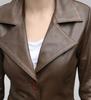 Lambskin New Formal Party Stylish Blazer Designer Women Handmade Leather Brown