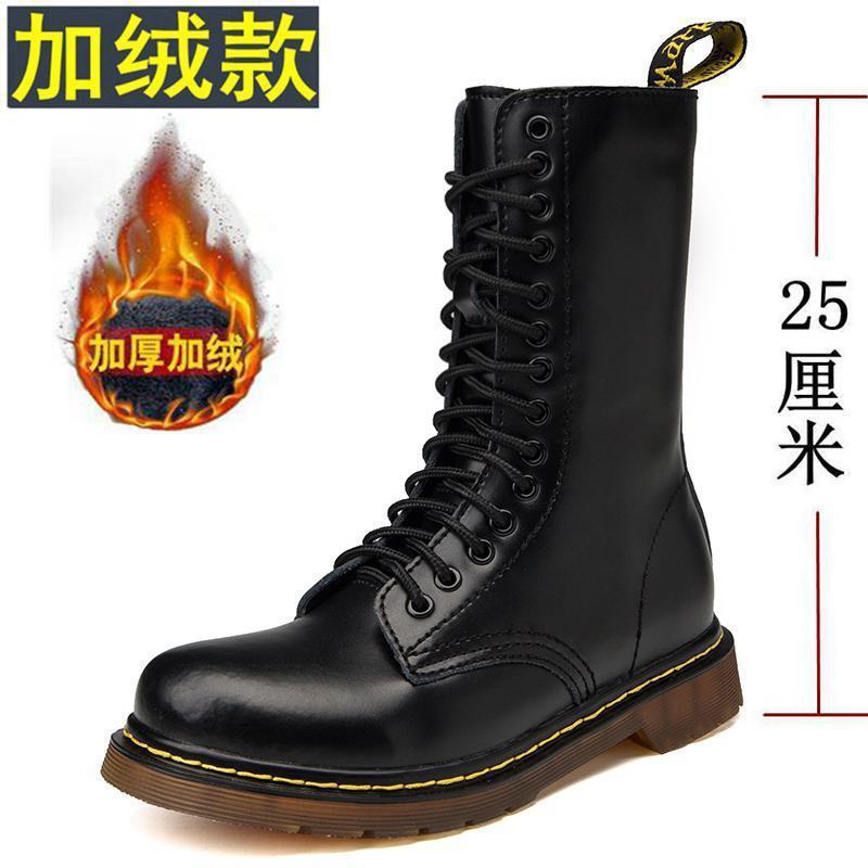 Large Size Foreign Trade Men's High Leather Boots British Men's and Women's Boots Riding Boots Long Knight Boots Tooling Couple Boots