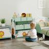 Spielzeug-Aufbewahrungseinheiten für Kinder, 3-stufiges Spielzeug-Organizer-Regal mit 6 herausnehmbaren Boxen für Kinder, Schlafzimmer, Spielzimmer, Grün