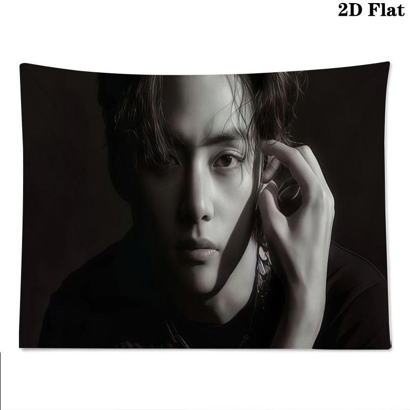 Kim Taehyung Wall tapestry, aesthetic printed fabric blanket, suitable for bedroom, living room, and home decor.
