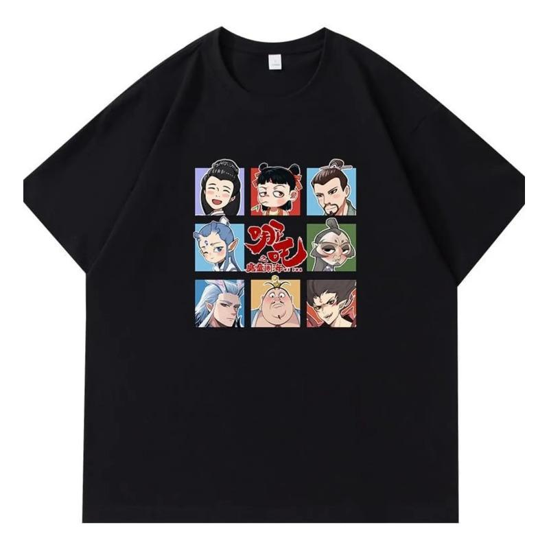 Ne-zha2 Manga Corta Con Cuello Redondo Y Estampado De Moda 3 S