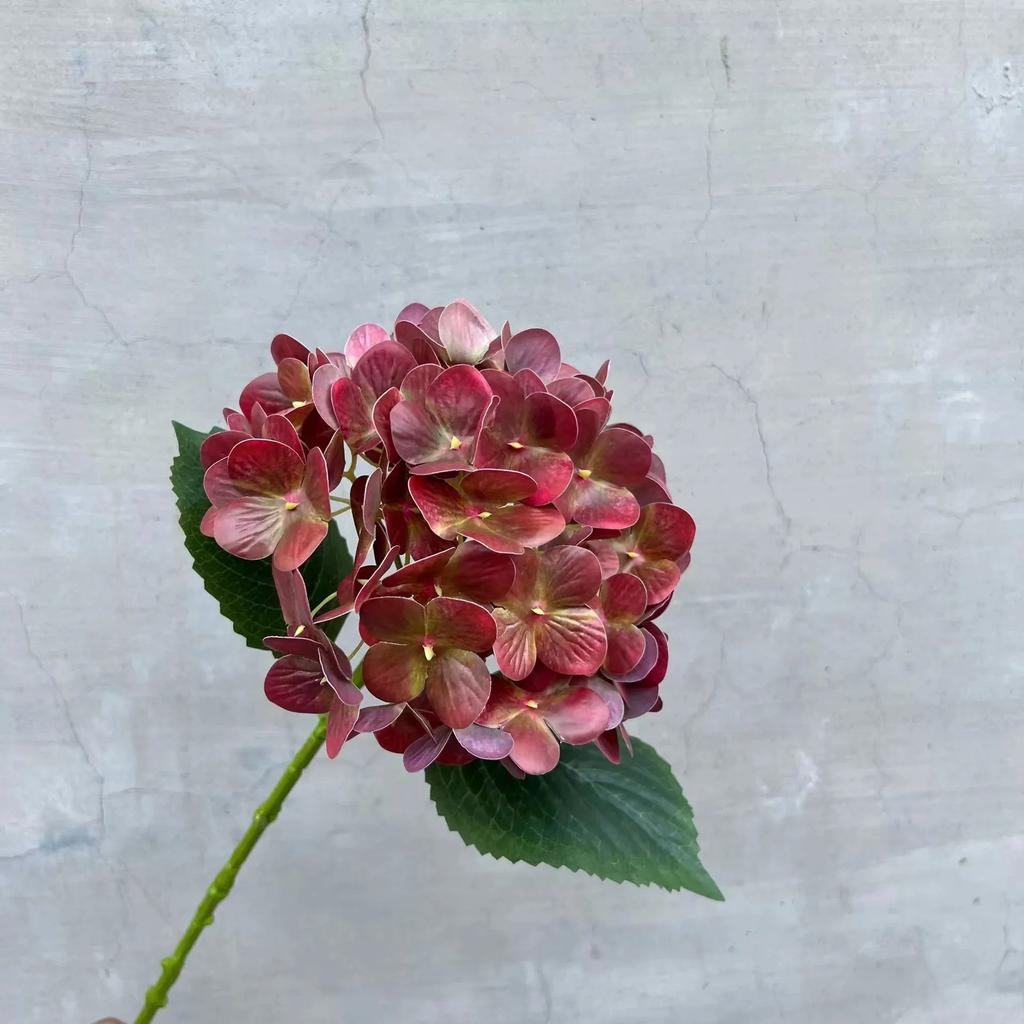 5Pcs Artificial 3D Printing Hydrangea Flowers Bridal Bouquet Wedding Decor Silk Flower Home Living Room Decoration Party Floral