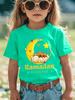 Moon Star Ramadan Print Girl Clothes Eid Mubarak Kid T-Shirt Islamic Muslim Outfit Short Sleeve Tops Holiday Children's Clothing