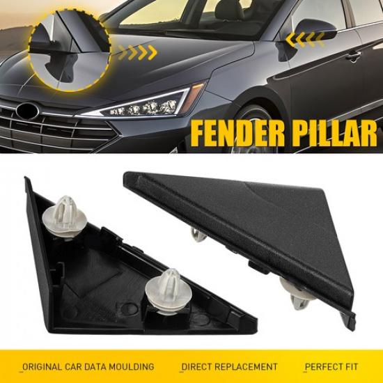 

2x RH&LH Fender Pillar Trim Mirror Corner Molding For 2017- Hyundai Elantra