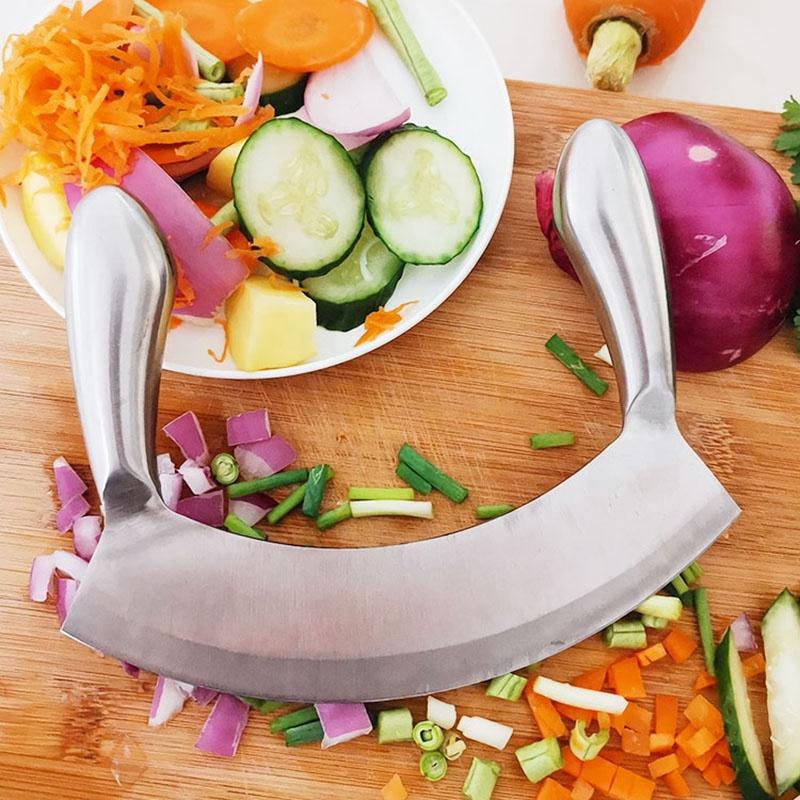 Hochwertiges Edelstahl Doppelgriff Käsemesser Gemüseschneider Tragbares Küchenzubehör Pizzaverpackung Metall