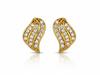 Gold Earrings 333 Wave Studs with 8k Cubic Zirconia Elegant Design Gift