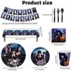 82 Pcs Wednesday Addams Party Decor Theme Party Tableware Set for Children