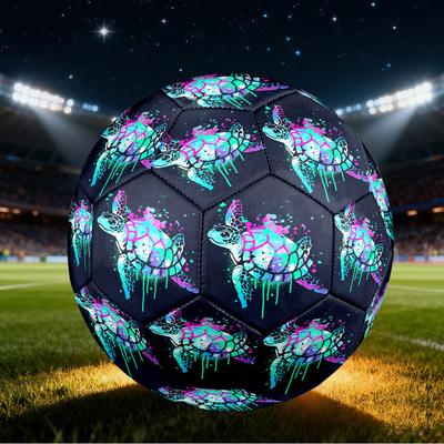 1pc Neon Sea Turtle Size 5 Soccer Ball Professional Match Training Football Indoor &Outdoor Sports Ball Lightweight Durable C6535