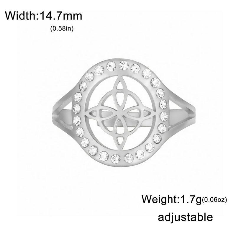 Miko Adjustable Stainless Steel Point Drill Open Ring - Versatile Hot-Selling Jewelry