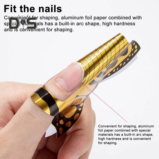 100 szt. Profesjonalne Formy do Długich Paznokci Akrylowe Formy Papierowe do Paznokci Łatwe w Użyciu Grube Formy do Przedłużania Paznokci Narzędzia do Manicure