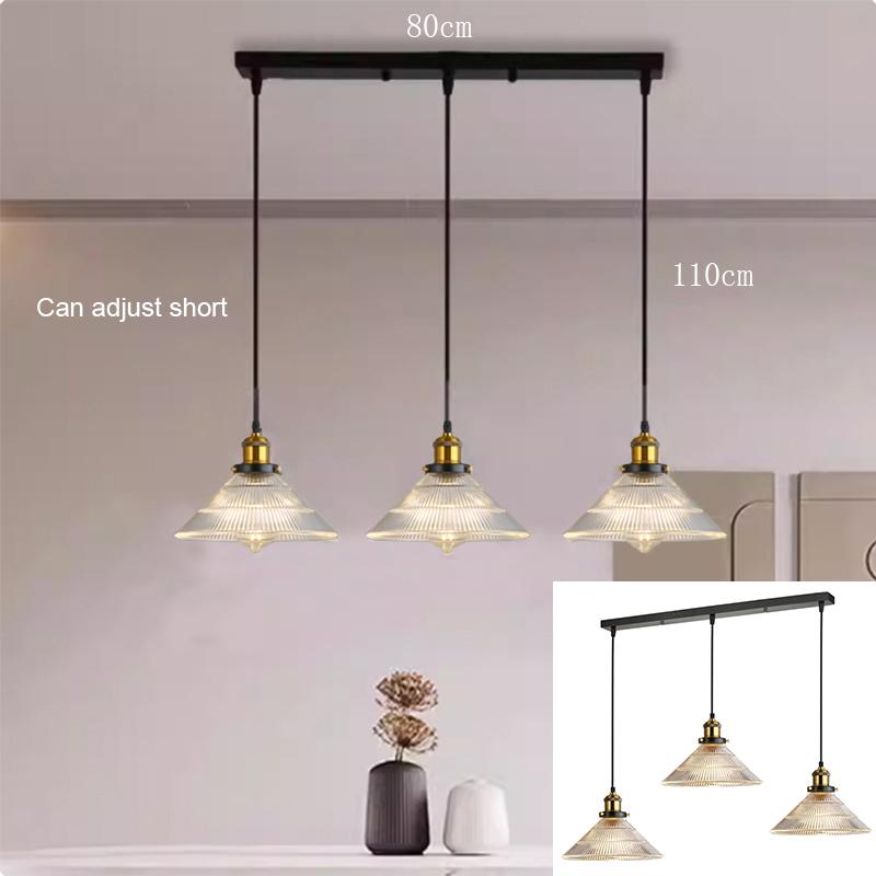 LED Vintage Glass Pendant Light Green Hanging Lamps Living Room Decor Luminaire Hall Bedroom Dining Room Chandelier Ceiling Lamp