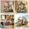 Easters Decorations Easters Eggs Bunnies Figurines Spring Decors Acrylic Rabbit Statue Home Farmhouses Tabletop Decors